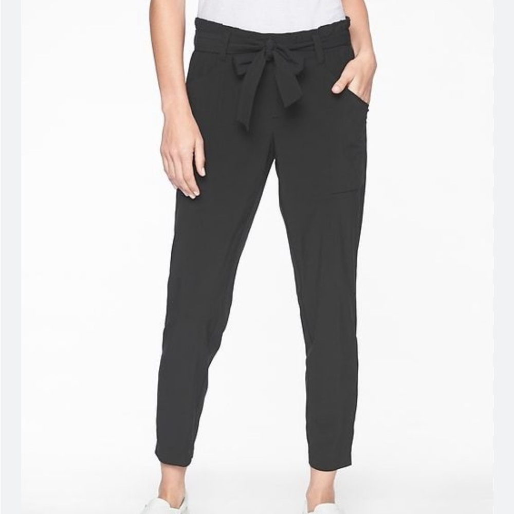 Athleta Skyline Pant Ii Black Tapered Tie Waist Size … Gem